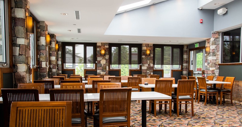 Interior, tables and seating