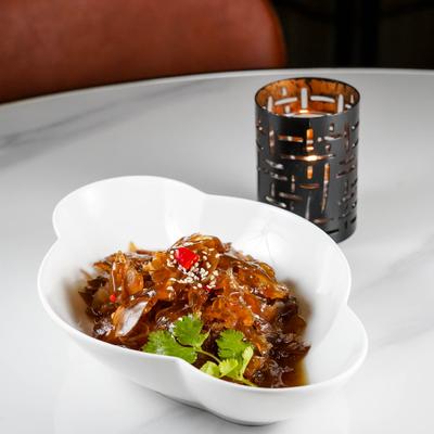 Jellyfish marinated in aged vinegar.