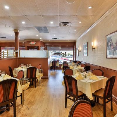 Diner area, chairs and tables.