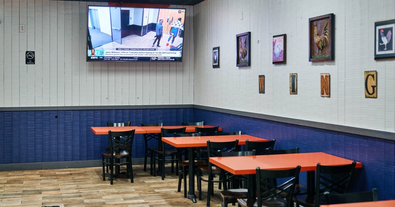 Interior, tables and chairs