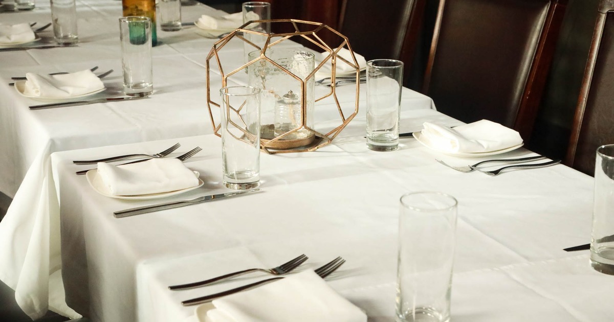 Table ready for guests, closeup