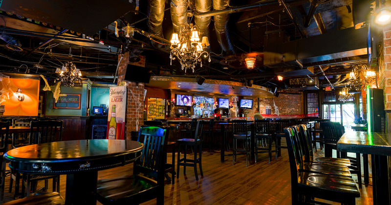 Interior, tables ready for guests, decorations