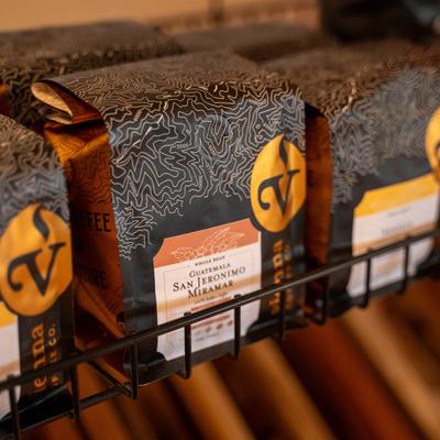 Bags of coffee beans.