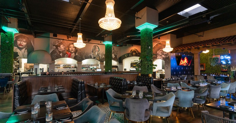 Dining area, tables ready for guests