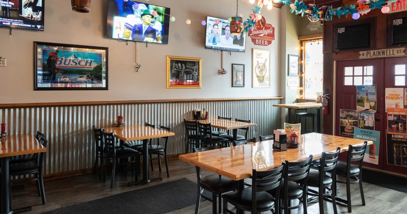 Interior, tables ready for guests