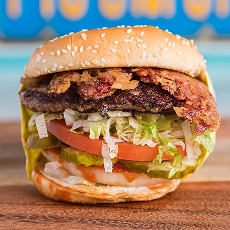 Single Bacon Hamburger photo