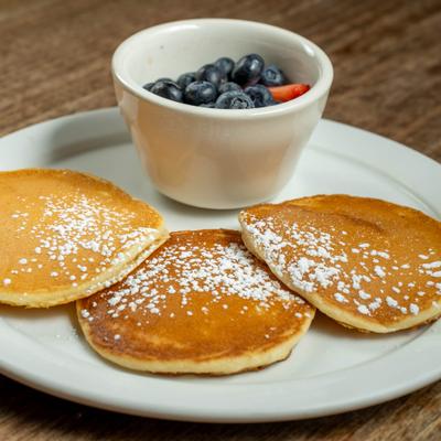 Silver Dollar Pancakes and mix berries.