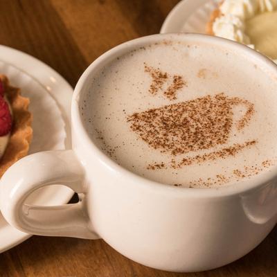A closeup on a latte.