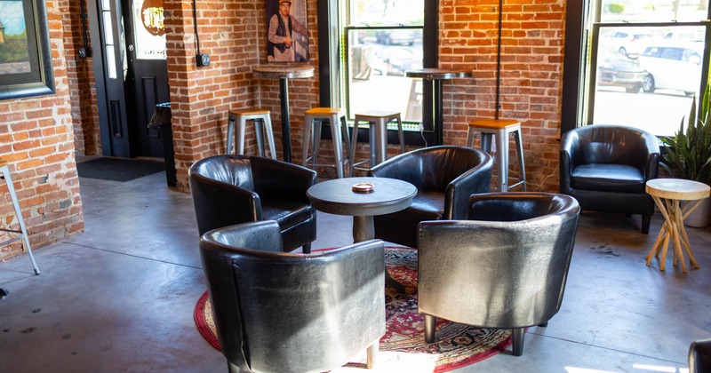 Interior, cozy sofas with table