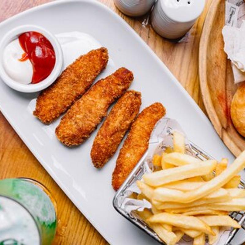 Breaded Chicken Tenders & French Fries photo