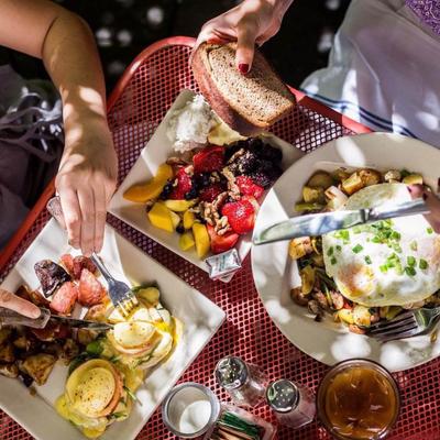 Various food on the table.