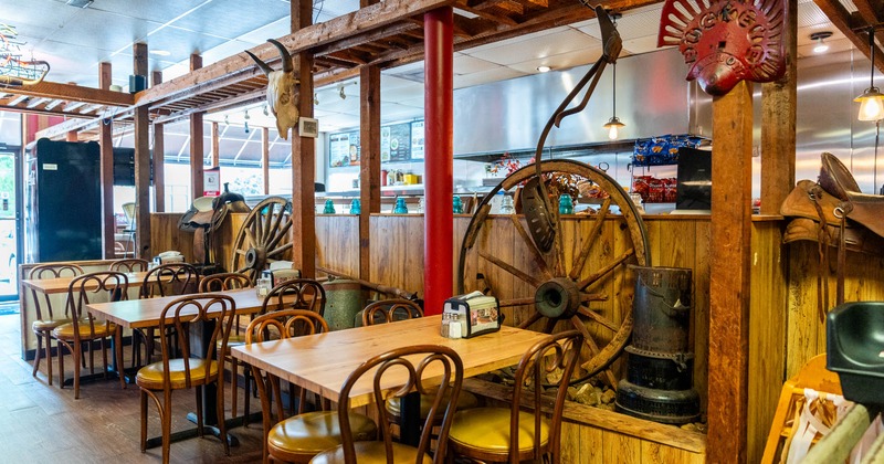 Inside, seating place