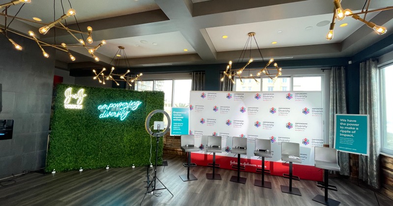 Stage set for a corporate event