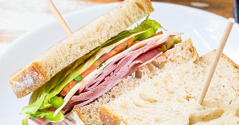Ham, American, and Lettuce Sandwich