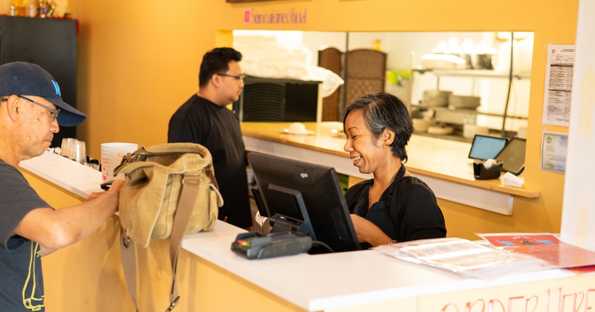 Food counter, staff