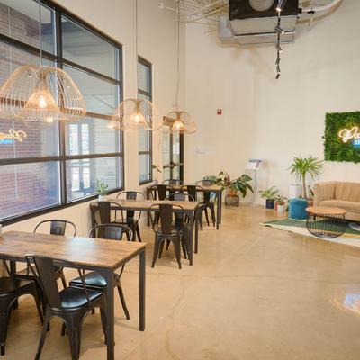 Interior, seating space.