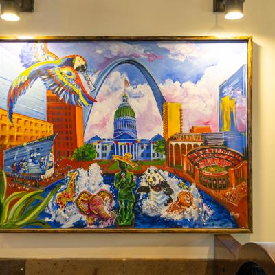 A vibrant modern painting.