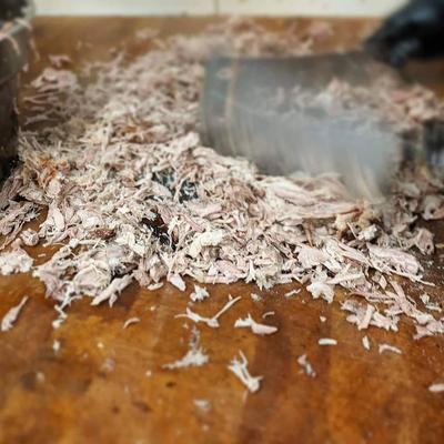 BBQ Chopping block in action.