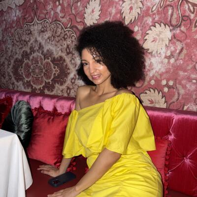 A singer sat on a booth.