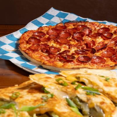 Quesadillas and Pepperoni Pizza.
