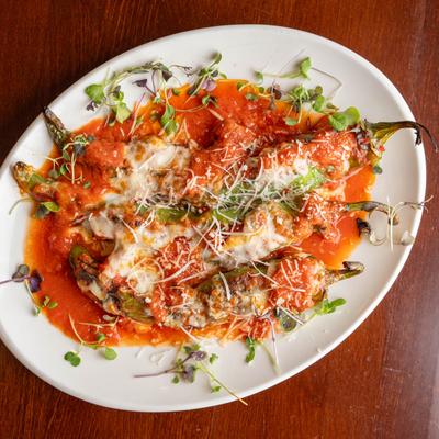 2 stuffed long hots meal.