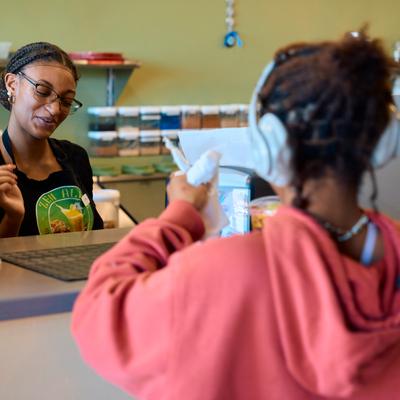 A customer being serviced.