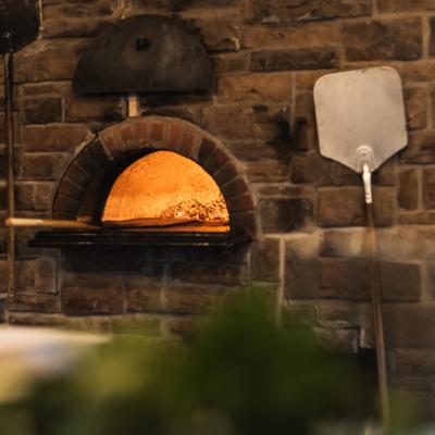 Wood fired oven.