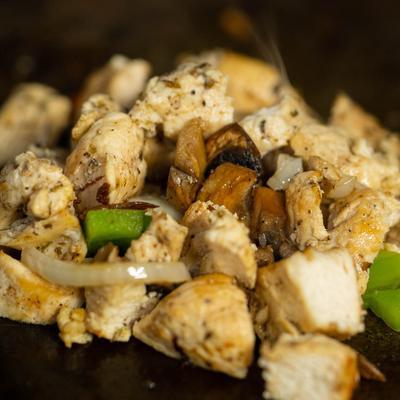 Grilled chicken, closeup