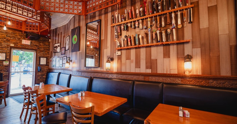 Interior, banquette seating area