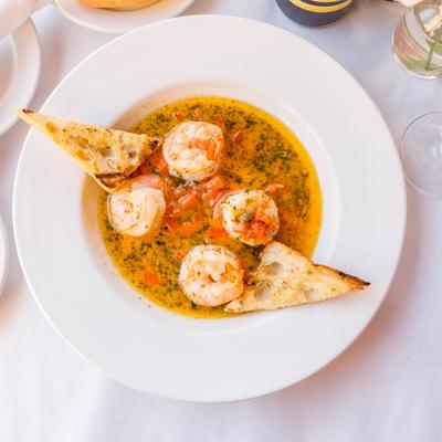 Shrimp Scampi, top view.