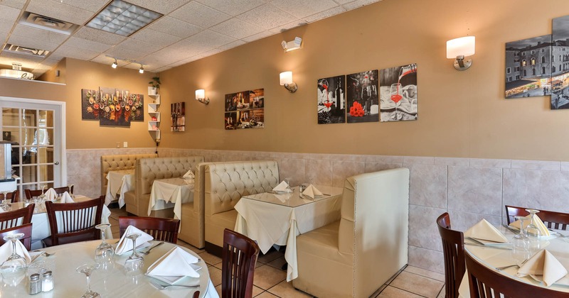 Interior, restaurant booths