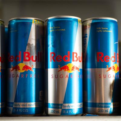 Energy drink cans.