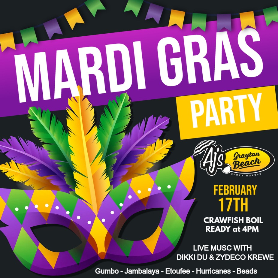 Mardi Gras Celebration at AJ's Grayton Beach event photo