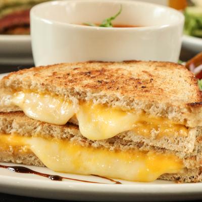 Greek Grilled Cheese, closeup.