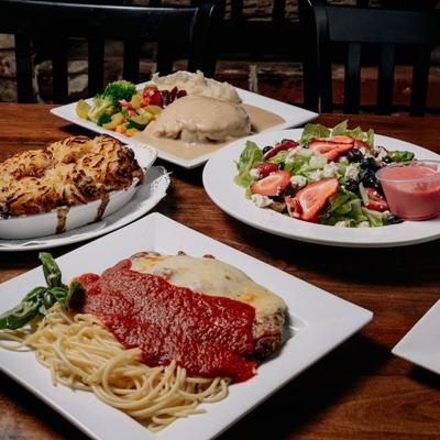 An assortment of dishes.