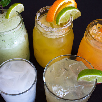 Colorful cocktails on the table