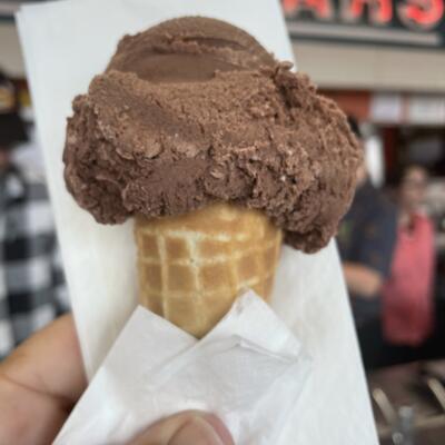 chocolate ice cream cone.