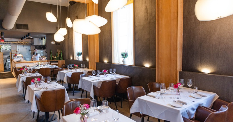 Dining tables ready for guests