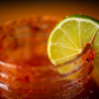 Bloody Mary, extreme close up.