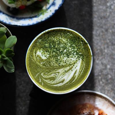 Macha Latte, top view.