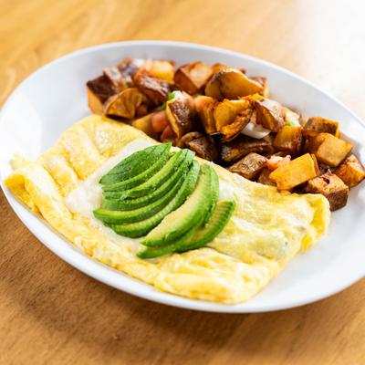 Omelet with avocado.