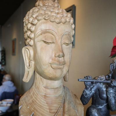 A Buddhist statue.