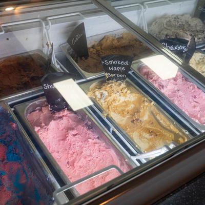 Ice cream display case.