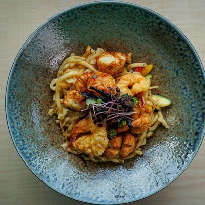 Served food in the plate photo