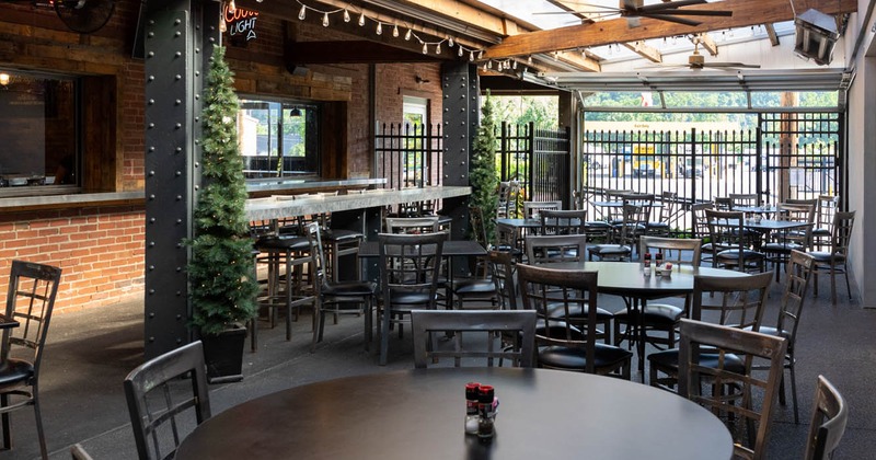 Interior, patio seating area