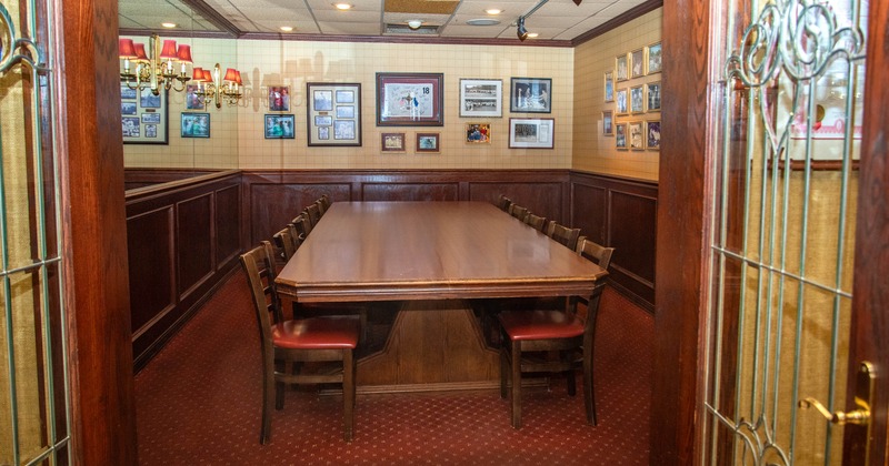 Room with one large table and chairs