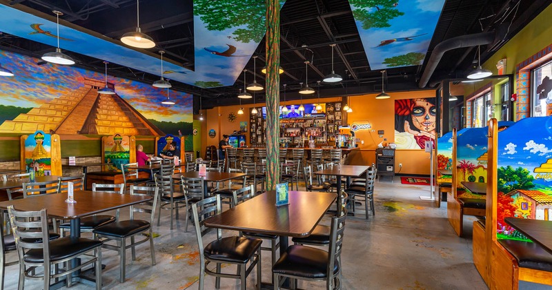 View of entire restaurant interior