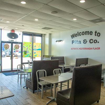 Interior, seating area.