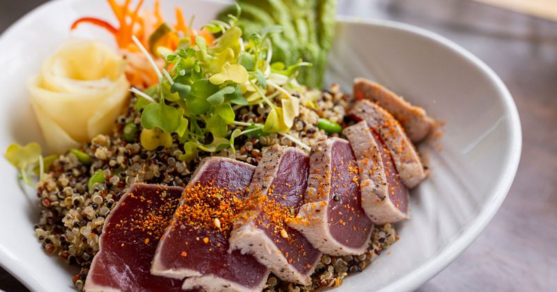 Ahi Tuna, with quinoa
