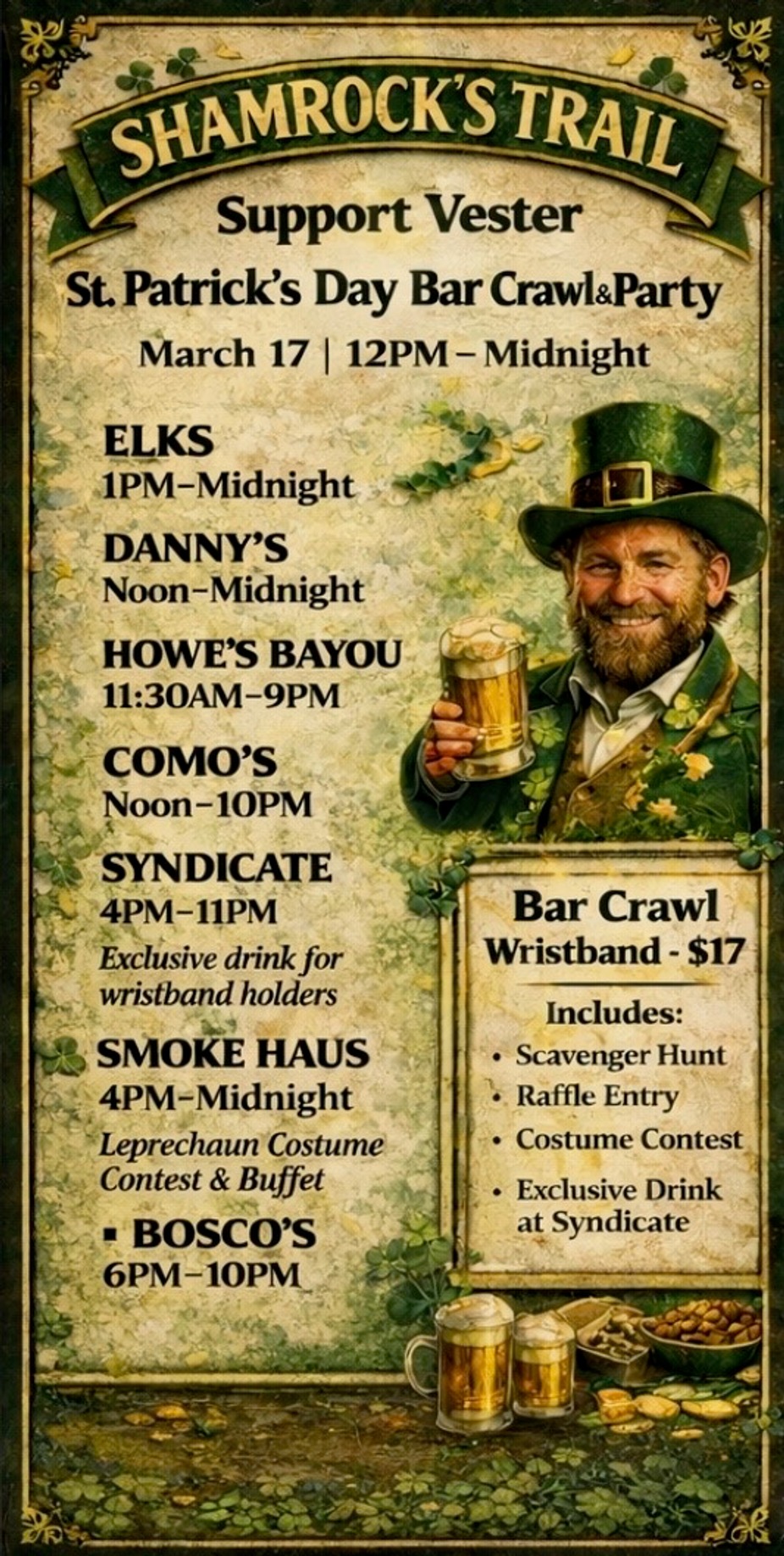 St Patrick's Day Bar Crawl event photo